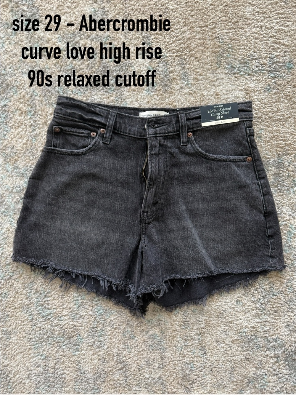 🔸Abercrombie curve love high rise 90’s relaxed cut off short - size 29
